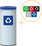 Alda Eco Nord White Bin, Prullenbak - 45L - Wit/Blauw - Afvalscheiding Prullenbakken - Gemakkelijk Afval Scheiden – Recyclen - Afvalemmer - Vuilnisbak voor huishouden en kantoor - Afvalbakken - Inclusief 5-delige Stickerset