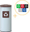 Alda Eco Nord White Bin, Prullenbak - 45L - Wit/Bruin - Afvalscheiding Prullenbakken - Gemakkelijk Afval Scheiden – Recyclen - Afvalemmer - Vuilnisbak voor huishouden en kantoor - Afvalbakken - Inclusief 5-delige Stickerset