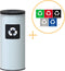 Alda Eco Nord White Bin, Prullenbak - 45L - Wit/Zwart - Afvalscheiding Prullenbakken - Gemakkelijk Afval Scheiden – Recyclen - Afvalemmer - Vuilnisbak voor huishouden en kantoor - Afvalbakken - Inclusief 5-delige Stickerset