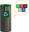 Alda Eco Prestige Bin, Prullenbak - 45L - RVS Groen - Afvalscheiding Prullenbakken - Gemakkelijk Afval Scheiden – Recyclen - Afvalemmer - Vuilnisbak voor huishouden en kantoor - Afvalbakken - Inclusief 5-delige Stickerset