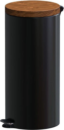 ALDA Excellent, Design pedaalemmer – 30L - 65xØ30 cm – Zwart/Bruin – prullenbak – afvalbak - vuilnisbak