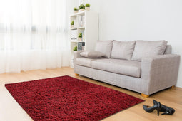 Aledin Carpets Moscow Red - Hoogpolig - Vloerkleed 120x170 cm - Shaggy - Met Glittergaren - Rood