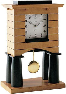 Alessi mantelklok quartz esdoorn hout