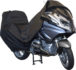 ALFA Topcase motorhoes van DS COVERS – Outdoor – Waterdicht – UV bescherming – 300D Oxford – Zachte voering – Met kentekenvenster – Incl. Opbergzak – met kentekenvenster – Maat XXL