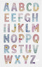 Alfabet stickervellen met 30x diamant plakletters gekleurd - Hobby knutsel stickers
