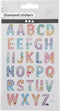 Alfabet stickervellen met 30x diamant plakletters gekleurd - Hobby knutsel stickers