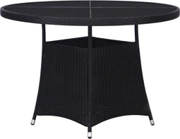 vidaXL - Tuintafel - 110x74 - cm - poly - rattan - zwart
