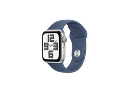 Apple Watch SE (2024) - 40mm - GPS - Zilverkleurig denimblauw sportband (S/M)