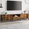 vidaXL - Tv-meubel - met - lade - 200x25x44 - cm - bewerkt - hout - gerookt - eikenkleur