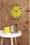 CABANAZ - klok, glas, plastic rand, doorsnede 30 cm, WALL CLOCK, geel