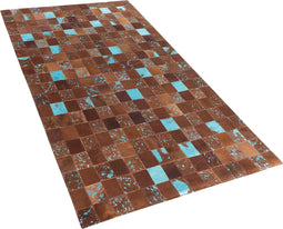 ALIAGA - Laagpolig vloerkleed - Bruin - 80 x 150 cm - Koeienhuid leer