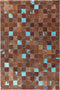 ALIAGA - Patchwork vloerkleed - Bruin - 140 x 200 cm - Koeienhuid leer