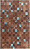 ALIAGA - Patchwork vloerkleed - Bruin - 140 x 200 cm - Koeienhuid leer