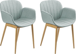 Alice - Eetkamerstoel set van 2 - Mintgroen - Polyester