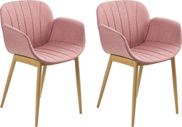 ALICE - Eetkamerstoel set van 2 - Roze - Polyester