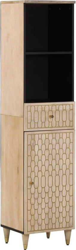 vidaXL - Badkamerkast - 38x33x160 - cm - massief - mangohout