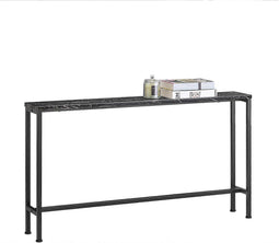 SoBuy Console Tafel - Sidetable - Industrieel Design - 120x65x20 cm - Zwart (Marmerlook)