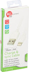 All Ride Oplaad- en Sync-Kabel Lightning - Apple - 2.1 A - 120 Cm - Wit