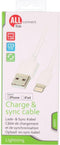 All Ride Oplaad- en Sync-Kabel Lightning - Apple - 2.1 A - 120 Cm - Wit