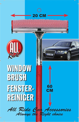 All Ride Raamtrekker/wisser met houten handvat - rood - 60 x 20 cm - kunststof/hout - Autoruiten schoonmaken - Auto accessoires