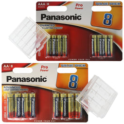 "ALL YOU NEED" package with 8x Panasonic AA batteries, 8x Panasonic AAA batteries and 2x storage box