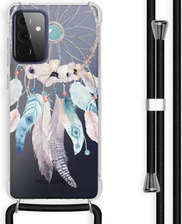 iMoshion Hoesje Geschikt voor Samsung Galaxy A72 Hoesje Met Koord - iMoshion Design Hoesje met Koord - Transparant / Meerkleurig / Dreamcatcher
