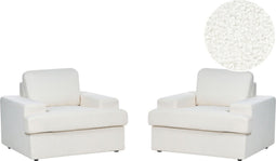 ALLA - Fauteuil set van 2 - Wit - Bouclé