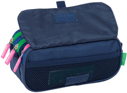 Alleshouder Benetton Damero Marineblauw – 3 Compartimenten, Duurzaam Polyester