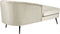 ALLIER - Chaise longue - Beige - Rechtszijdig - Fluweel