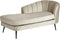 ALLIER - Chaise longue - Beige - Rechtszijdig - Fluweel
