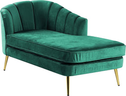 ALLIER - Chaise longue - Groen - Linkerzijde - Fluweel