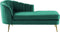 ALLIER - Chaise longue - Groen - Linkerzijde - Fluweel