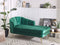 ALLIER - Chaise longue - Groen - Linkerzijde - Fluweel