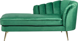 ALLIER - Chaise longue - Groen - Rechterzijde - Fluweel