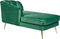ALLIER - Chaise longue - Groen - Rechterzijde - Fluweel