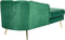 ALLIER - Chaise longue - Groen - Rechterzijde - Fluweel