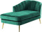 ALLIER - Chaise longue - Groen - Rechterzijde - Fluweel