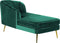 ALLIER - Chaise longue - Groen - Rechterzijde - Fluweel