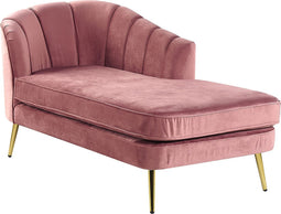 ALLIER - Chaise longue - Roze - Linkerzijde - Fluweel
