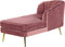ALLIER - Chaise longue - Roze - Linkerzijde - Fluweel