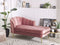 ALLIER - Chaise longue - Roze - Linkerzijde - Fluweel