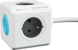 Allocacoc 10900/FREXSH PowerCube Extended SmartHome, stekkerdoos Type E, 4 sockets, 1.5m, wit/grijs (BN1020)