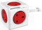 Allocacoc 7304/UKEXPC Binnen 5AC-uitgang(en) 3m Rood, Wit power uitbreiding
