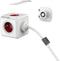 Allocacoc PowerCube Extended Stekkerdoos - NL/DE (Type F) - Geschikt voor 4 stekkers en 2 USB-Poorten - Kabel 1,5 mtr. - Wit/Blauw