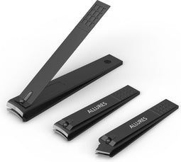Allures Nagelknipper Set - 3 Stuks - Manicure & Pedicure - Zwart