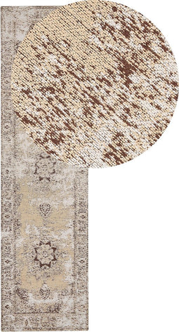 ALMUS - Laagpolig vloerkleed - Beige - 80 x 300 cm - Katoen