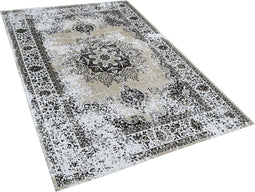 ALMUS - Laagpolig vloerkleed - Grijs - 140 x 200 cm - Katoen