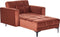 ALNES - Chaise longue - Rood - Polyester