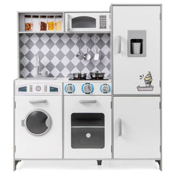 Coast Houten Speelkeuken XXL - Fornuis met Licht & Geluid en Ijsmachine - Wit - 91 x 30 x 102 cm