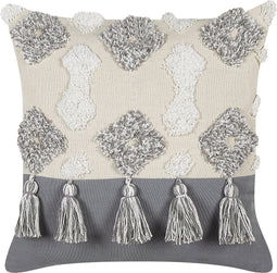 ALOCASIA - Sierkussen set van 2 - Grijs - 45 x 45 cm - Katoen